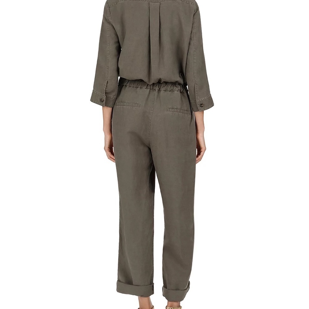 $520 EUC Women's Gerard Darel Nolwenn Khaki Army Green Jumpsuit Size 40 or 8 - Picture 4 of 11